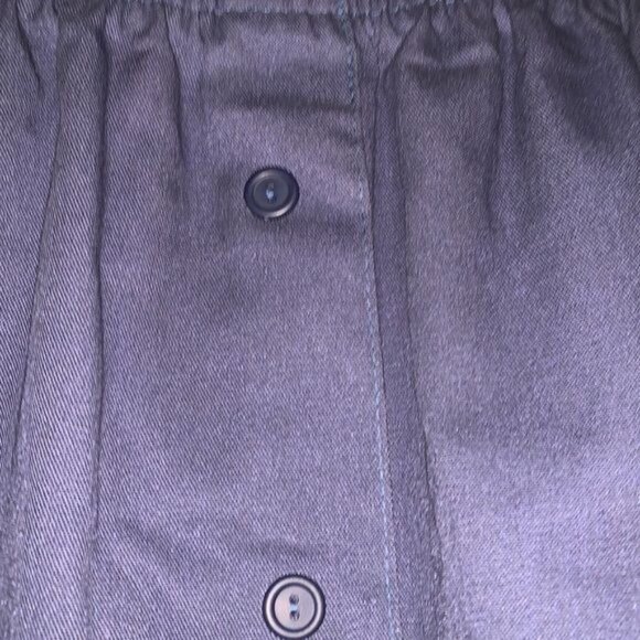 Garan Womens Elastic Waist Navy Skirt With Button Front Relaxed Fit Cotton Blend - Picture 7 of 13